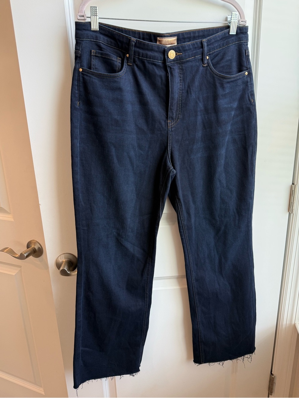 Kut from the Kloth Kelsey Fab Ab Ankle Flare Dark Wash Denim High Rise size 14
